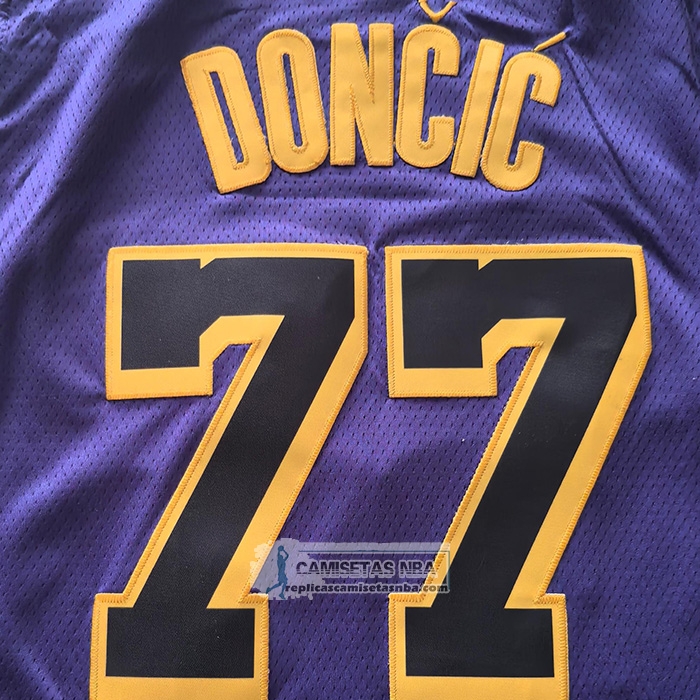 Camiseta Nino Los Angeles Lakers Luka Doncic NO 77 Statement 2024 Violeta